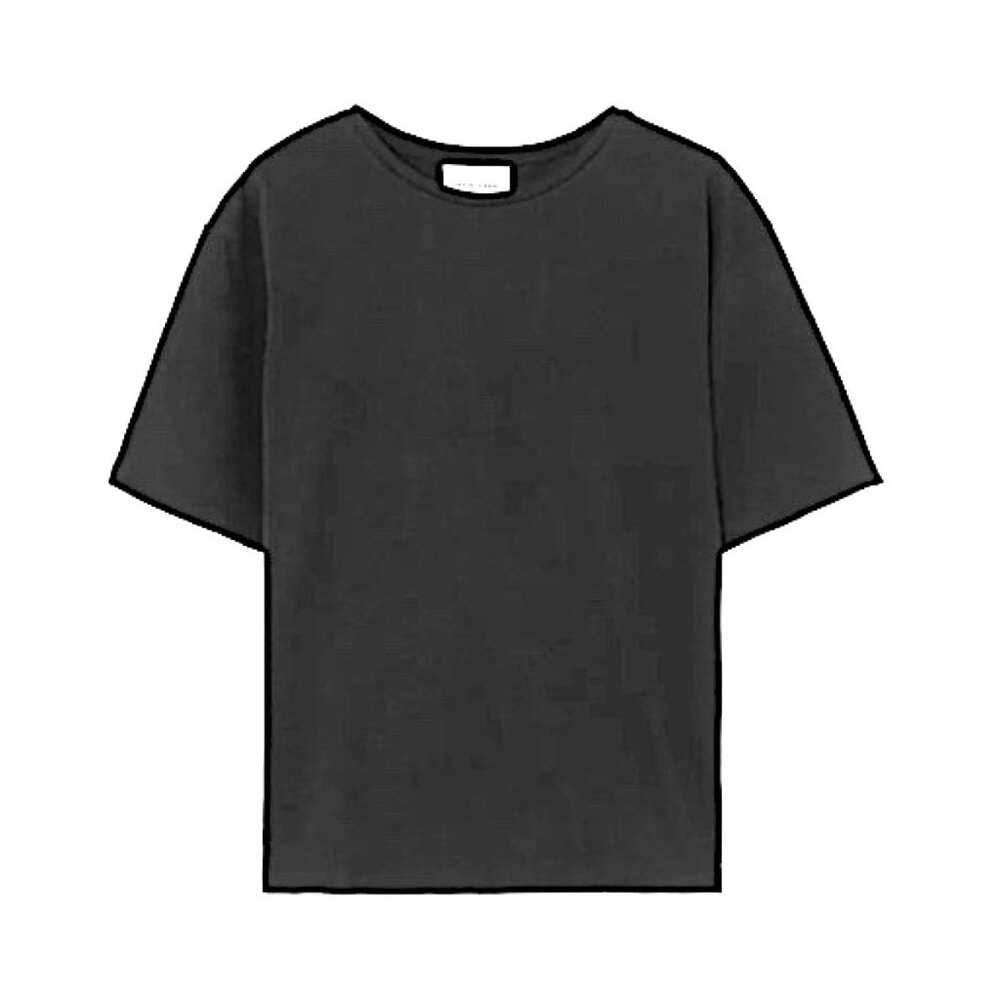 NWOT Loulou Studio Black Lipari Cotton Jersey T-Shirt Size M - Picture 3 of 9